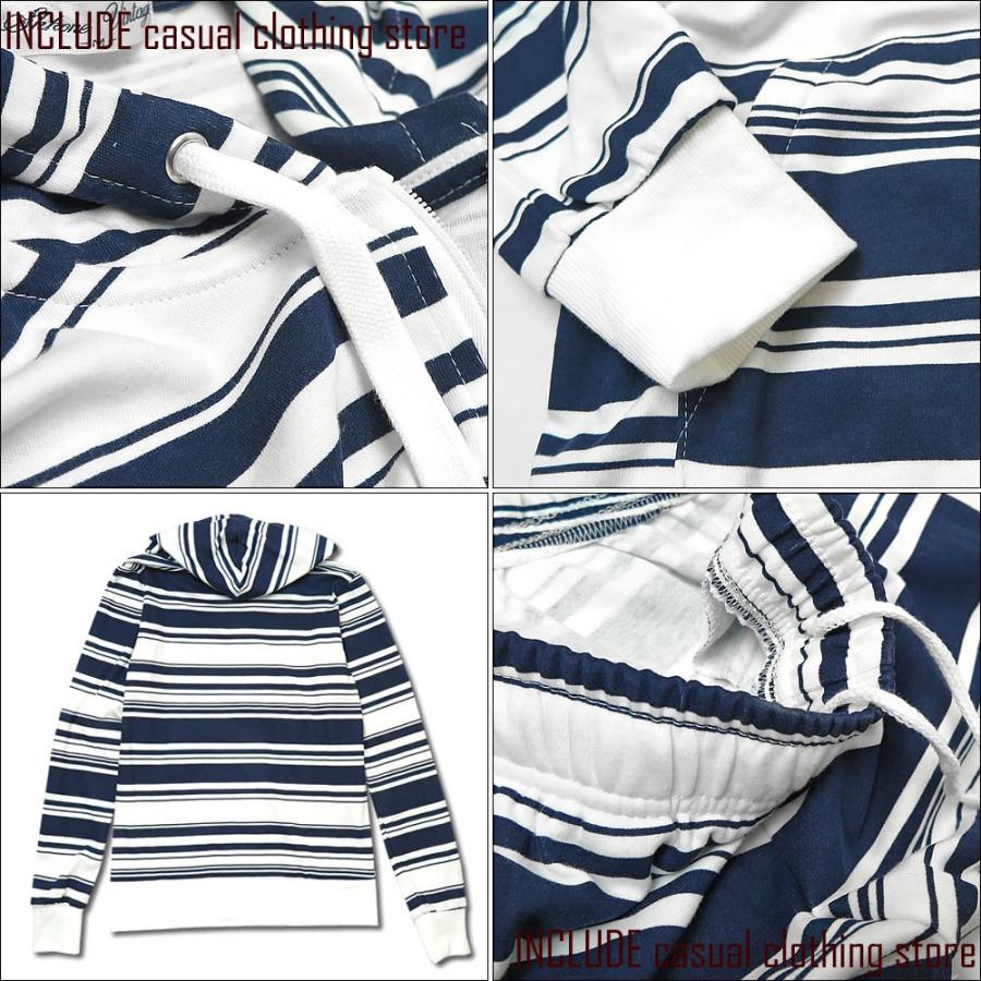 セットアップ 上下セット ボーダー ジップパーカー ショートパンツ 白 ネイビー ブラック M L LL |  | 05