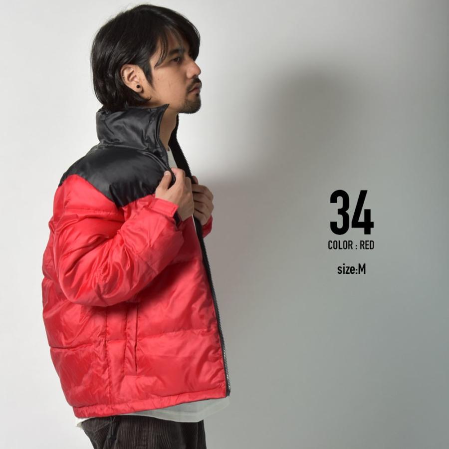 中綿ジャケット リバーシブル スタンド襟 タウンユース ダウンジャケット 大きいサイズ XXL(3L) XL L M |  | 04
