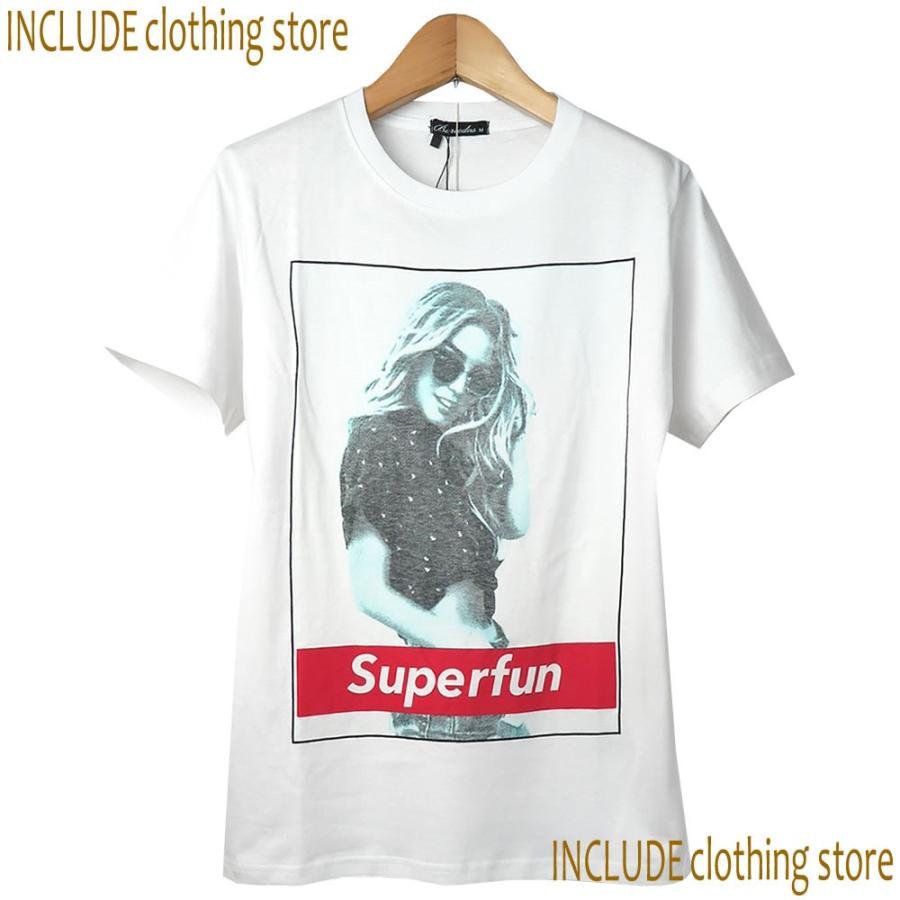 送料無料 半袖T ボックスロゴ ガール プリント クルーネック Tシャツ 半袖 カットソー BITTER |  | 01