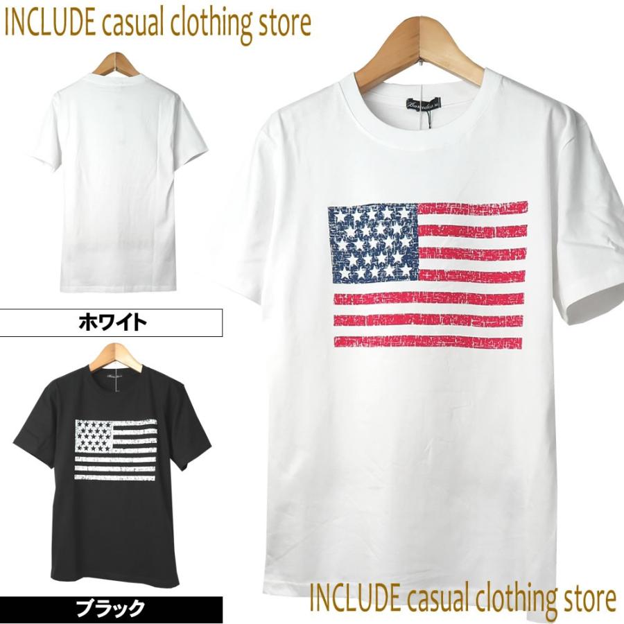 送料無料 半袖t スター 星条旗 プリント クルーネック Tシャツ 半袖 アメリカ国旗 カットソー Bitter inc Includeysp 通販 Yahoo ショッピング