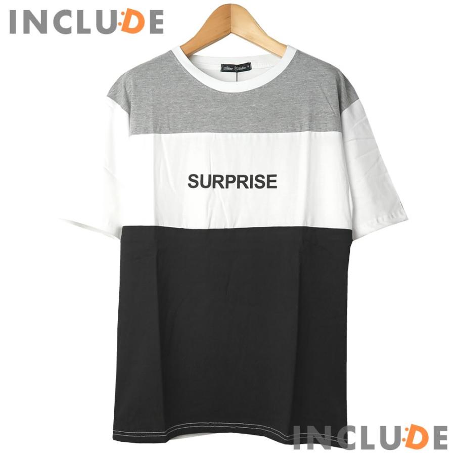 送料無料 オーバーサイズ ビッグシルエット　半袖Ｔ ３段切替 チェスト切替 ストリート プリント クルーネック スポーティー |  | 03