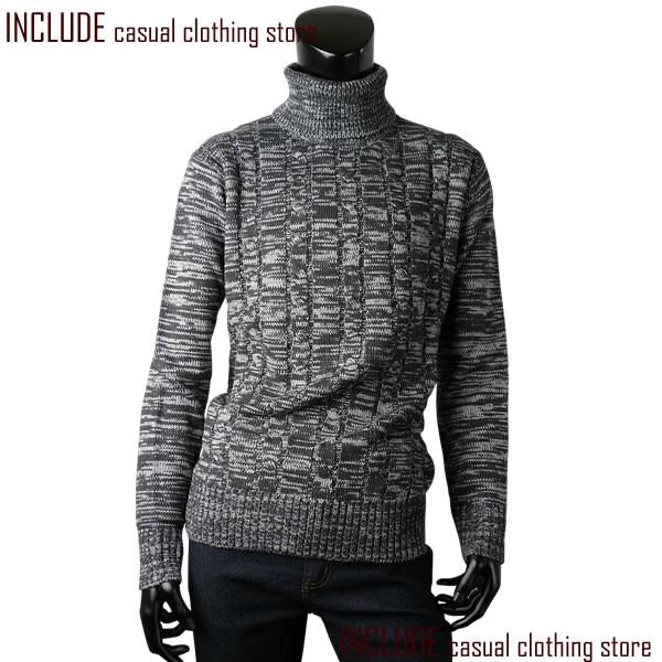 タートルニット ケーブル編 タートル ニット セーター メンズ 5G |  | 01