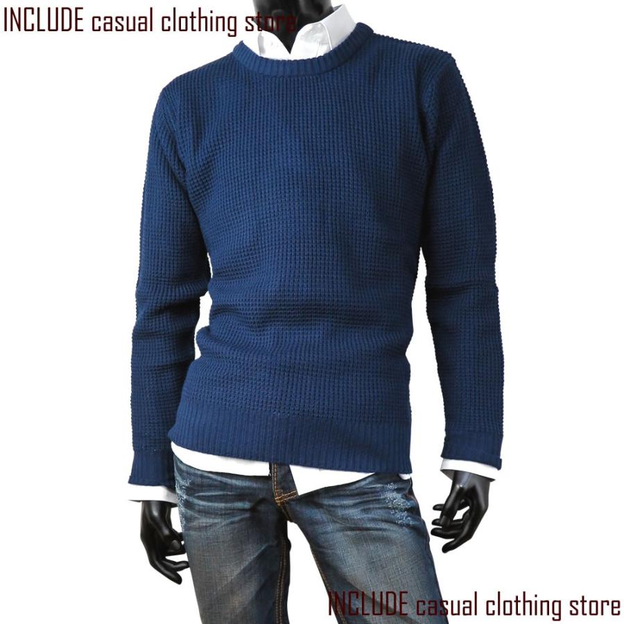 ニット セーター クルーネック  あぜ編み 7ゲージ ベーシックスタイル メンズ トップス |  | 03