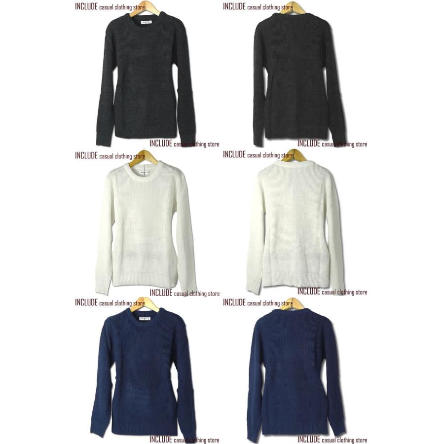 ニット セーター クルーネック  あぜ編み 7ゲージ ベーシックスタイル メンズ トップス |  | 04