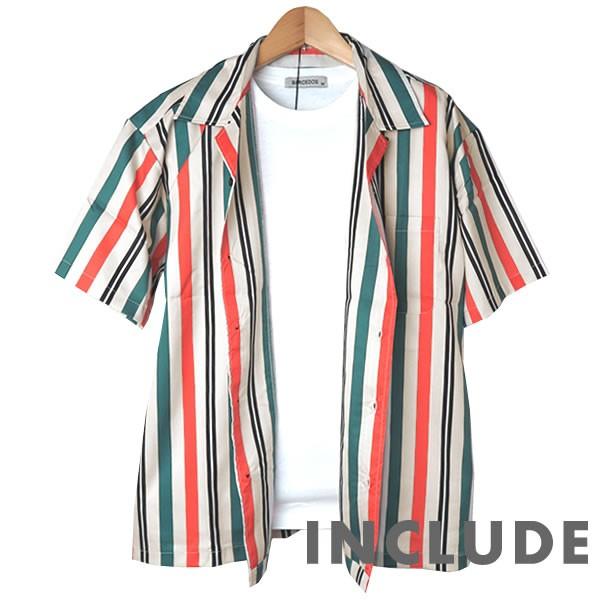 半袖シャツ 開襟シャツ 総柄 ストライプ ペイズリー柄  オープンカラー オーバーサイズ ルーズ 夏服 夏 韓国ファッション メ |  | 02