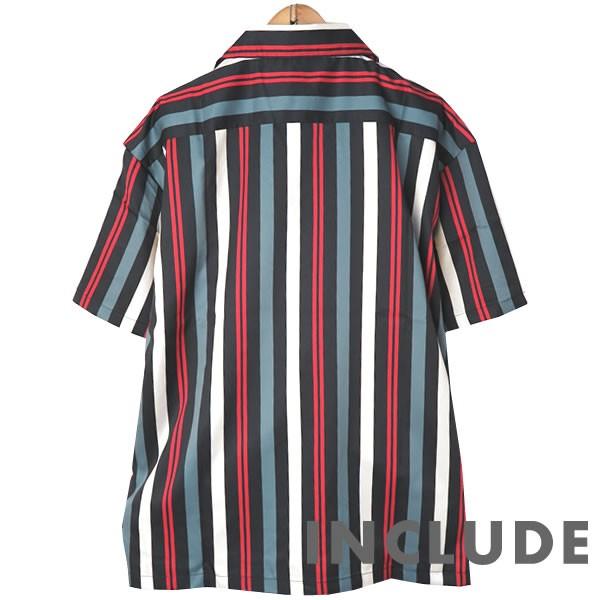 半袖シャツ 開襟シャツ 総柄 ストライプ ペイズリー柄  オープンカラー オーバーサイズ ルーズ 夏服 夏 韓国ファッション メ |  | 09