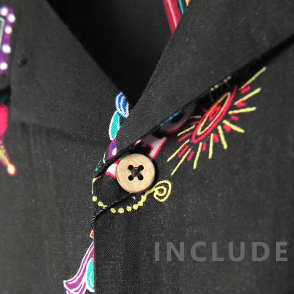 オープンカラー 総柄 半袖シャツ ラスベガス VEGAS ピエロ ネオン フラミンゴ アロハシャツ レーヨン 総柄 開襟シャツ |  | 03