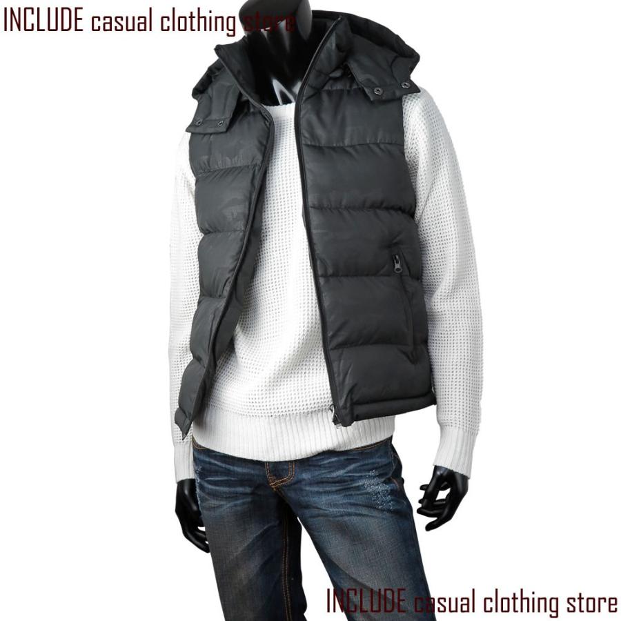 中綿ベスト フード取り外し エンボスプリント 迷彩 カモフラージュ柄 メンズ 防寒 |  | 02