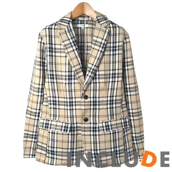 チェック グレンチェック タータンチェック ノバチェック シングル テーラード ジャケット センターベント 2ボタン 薄手 秋ジ |  | 03