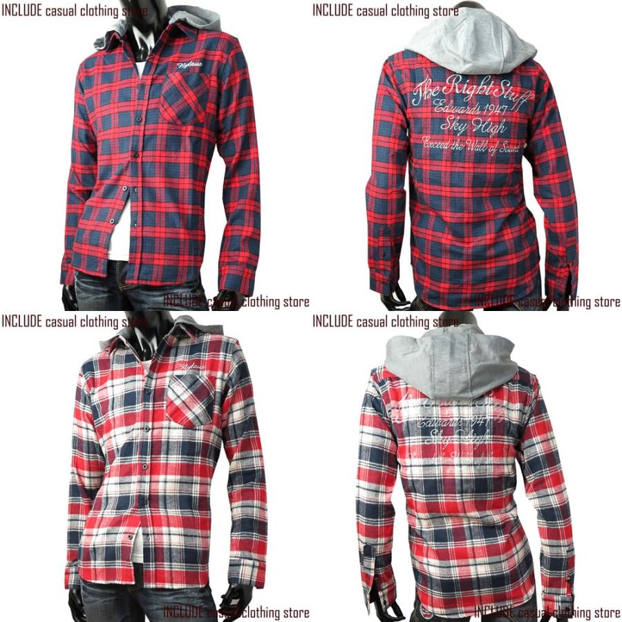 ネルシャツ チェックシャツ カジュアルシャツ 刺繍ロゴ アメカジ フード パーカー 長袖シャツ メンズ ストリート |  | 03