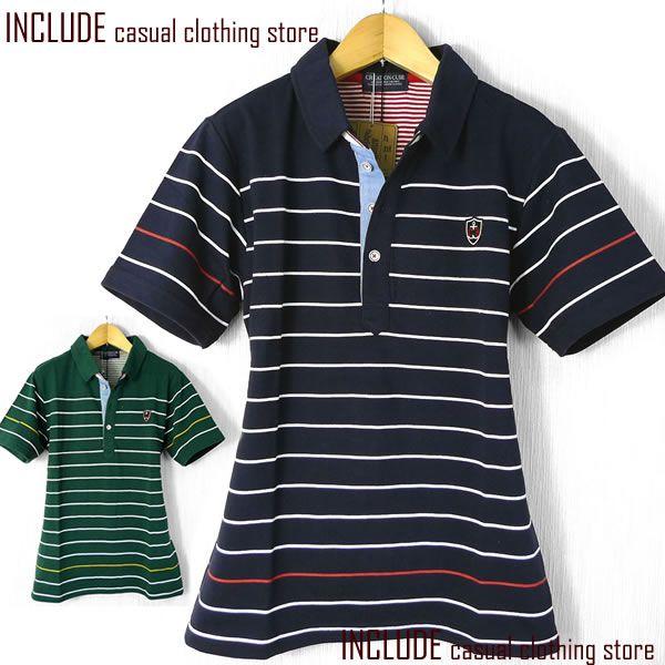 マリン系 バスクボーダー 鹿の子 ラインRIB　3釦 ポロシャツ メンズ リゾート 夏 |  | 01