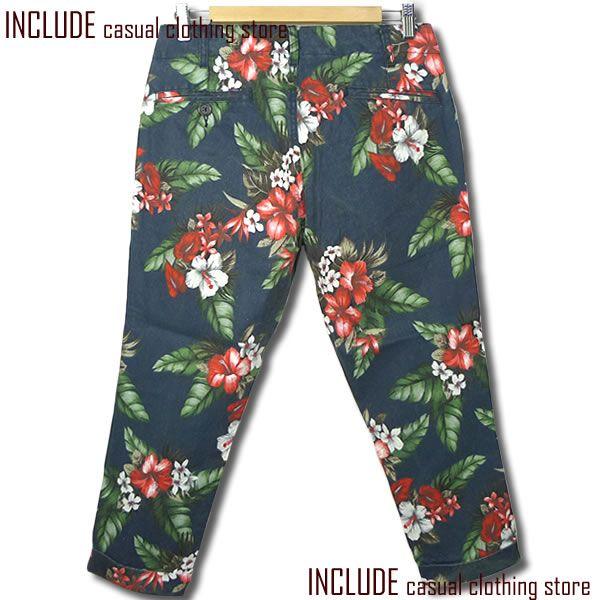 花柄 大柄 総柄 テーパード フラワー リゾート クロップドパンツ メンズ　南国 アロハ |  | 02