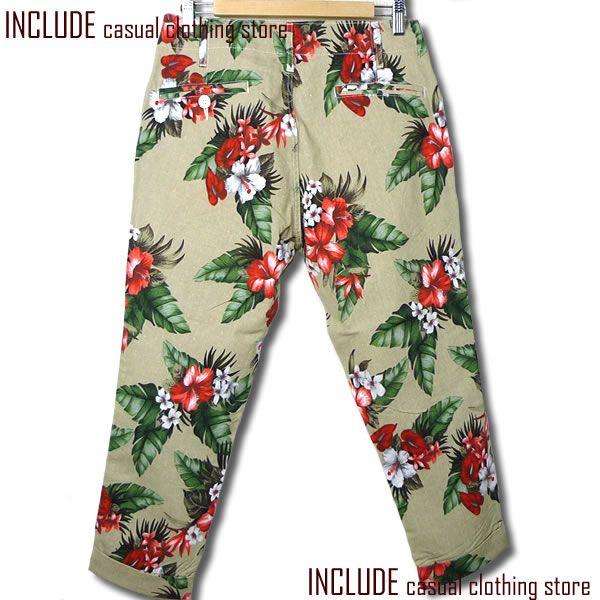 花柄 大柄 総柄 テーパード フラワー リゾート クロップドパンツ メンズ　南国 アロハ |  | 04