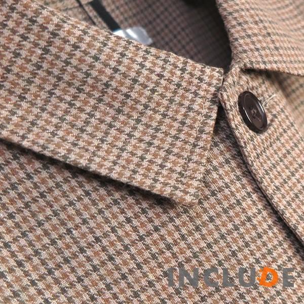 チェック 千鳥柄 薄手 綿 麻 リネン コート ステンカラーコート メンズコート ショップコート シャツコート ビジネス メンズ |  | 08