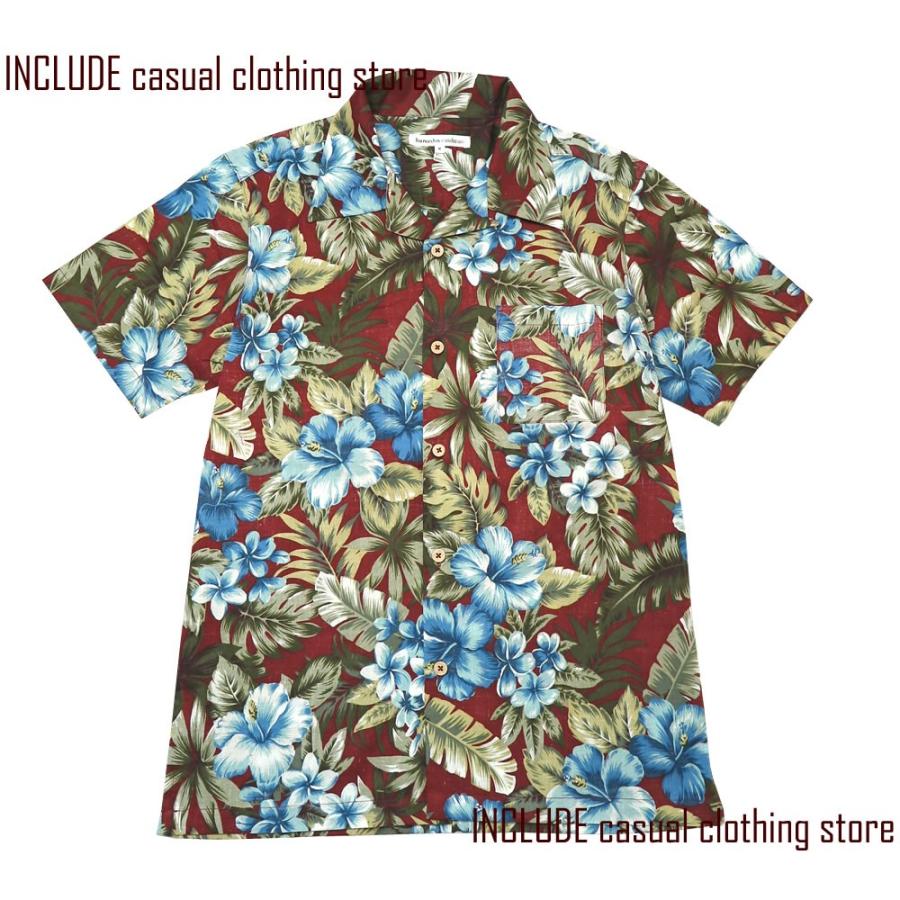 ハイビスカス 花柄 半袖 開襟シャツ アロハシャツ クールビズ 夏シャツ メンズ 春夏 |  | 03