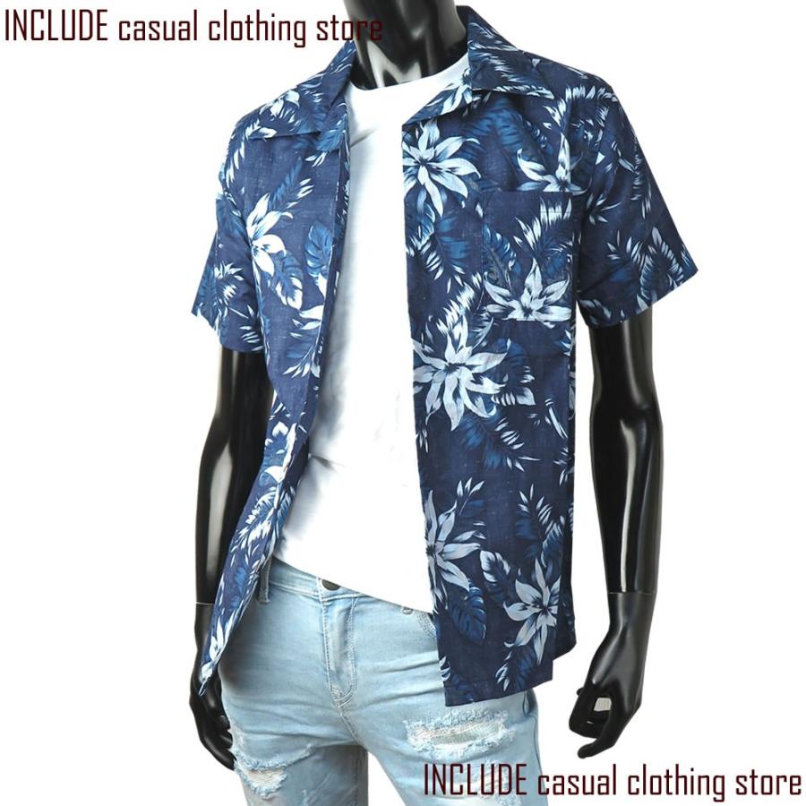 ハイビスカス 花柄 半袖 開襟シャツ アロハシャツ クールビズ 夏シャツ メンズ 春夏 |  | 01
