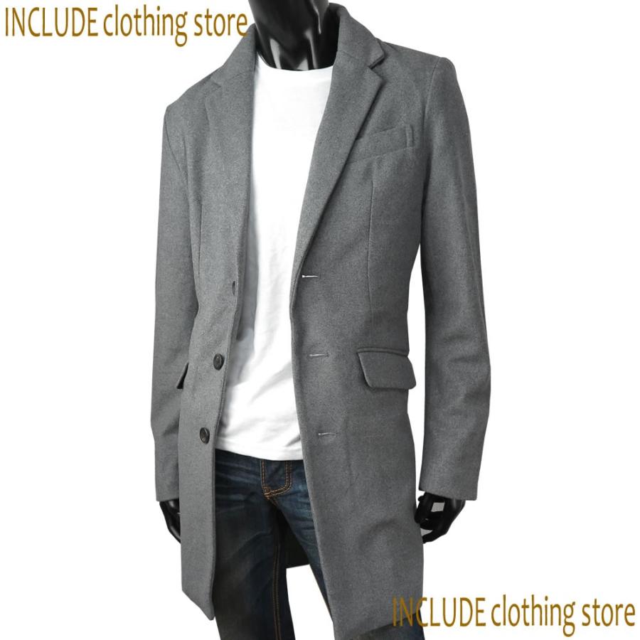 チェスターコート メルトン ウール ウールコート ハーフコート ロングコート メンズ |  | 02