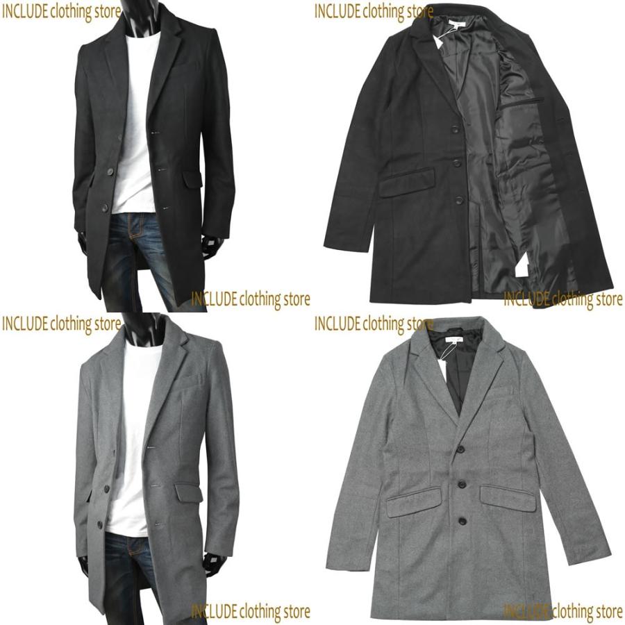 チェスターコート メルトン ウール ウールコート ハーフコート ロングコート メンズ |  | 03