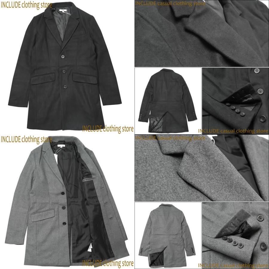 チェスターコート メルトン ウール ウールコート ハーフコート ロングコート メンズ |  | 04