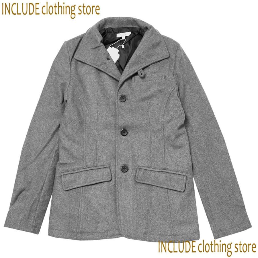 メルトン ウール イタリアン カラー ジャケット 立ち襟 カジュアル スーツ メンズ |  | 02