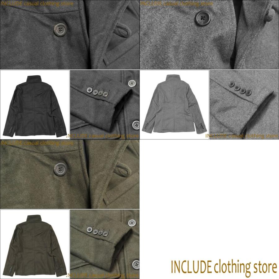 メルトン ウール イタリアン カラー ジャケット 立ち襟 カジュアル スーツ メンズ |  | 08