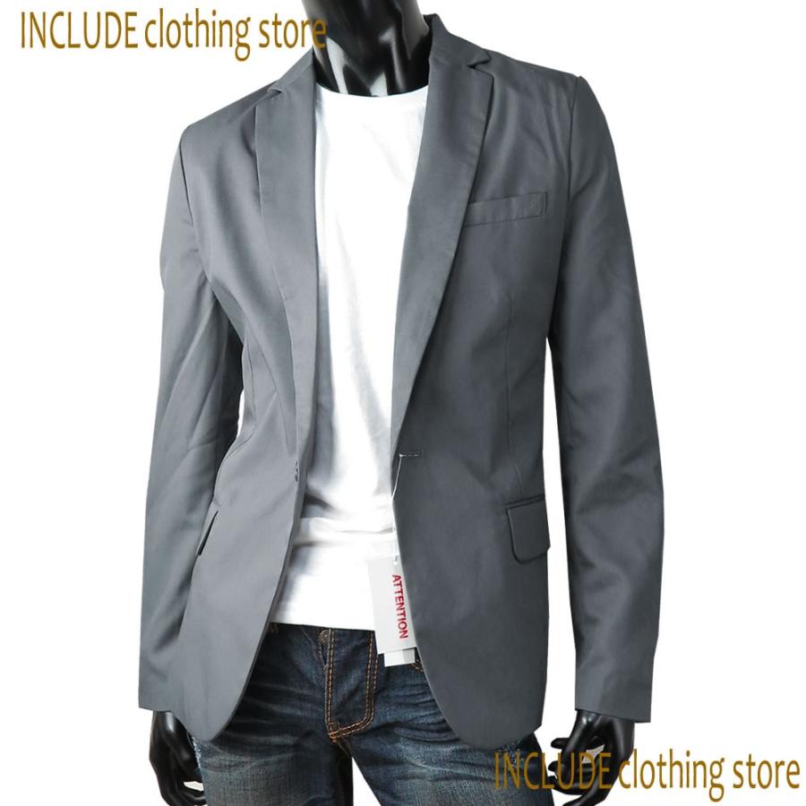 テーラード ジャケット スーツ地 テーラードジャケット ワンボタン センターベント ノッチドラペル メンズ |  | 01