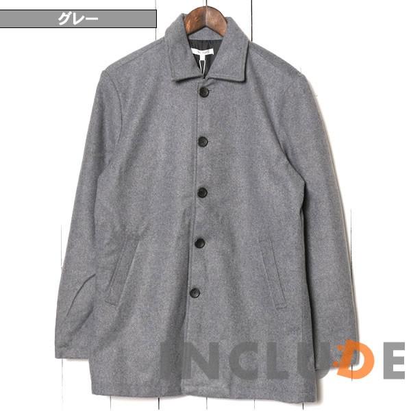 ステンカラーコート メルトン ウール ウールコート ハーフコート ロングコート メンズ 黒 グレー チャコール キャメル |  | 02