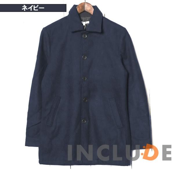 ステンカラーコート メルトン ウール ウールコート ハーフコート ロングコート メンズ 黒 グレー チャコール キャメル |  | 03