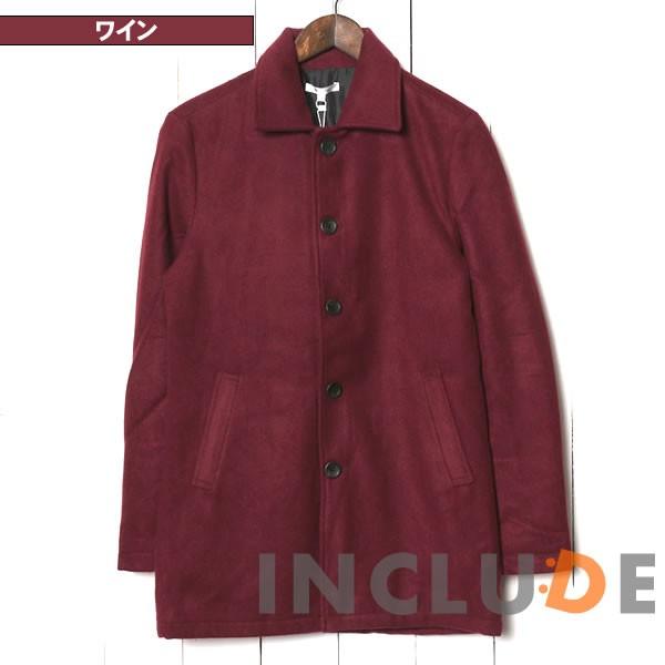 ステンカラーコート メルトン ウール ウールコート ハーフコート ロングコート メンズ 黒 グレー チャコール キャメル |  | 05
