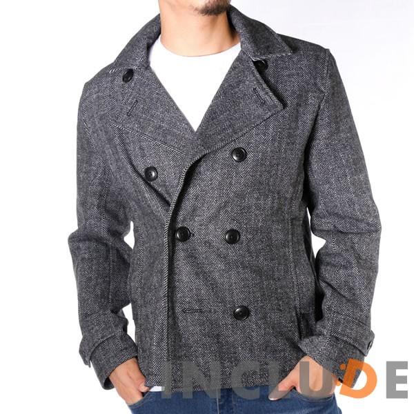 ウール メルトン Pコート ピーコート チェック オンブレチェック ヘリンボーン 軍物 トラッドコート |  | 01