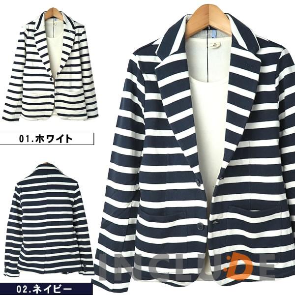 ボーダージャケット マリン 夏 リッチカジュアル メンズ アウター ジャケット フォーマル スーツ 通勤 通学 オフィス ネイビ | 