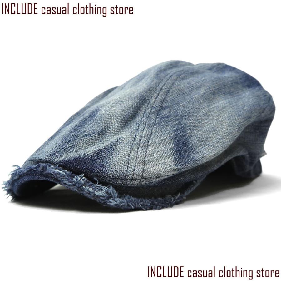 デニム ハンチング ツバクラッシュ ダメージ加工 ブリーチ スラブ |  | 02