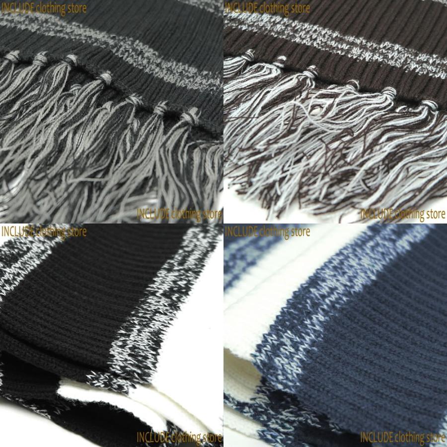 マフラー ボーダー ユニセックス 防寒 防風 ファッション小物 雑貨 |  | 08