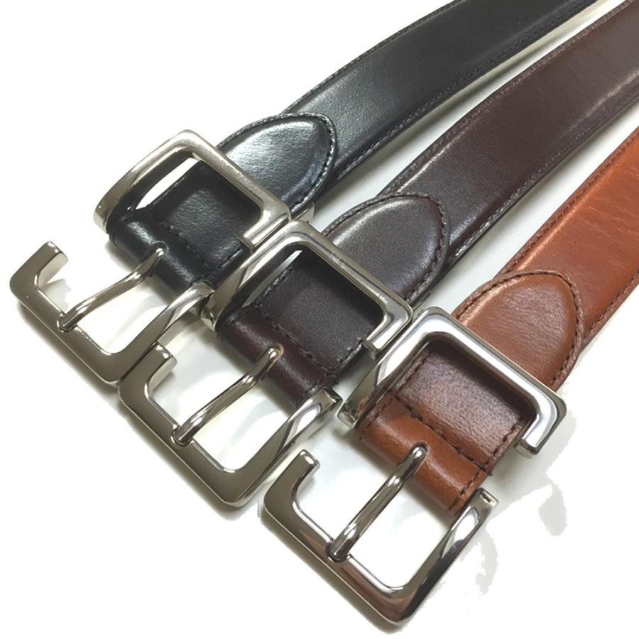 日本製 ベルト オイルレザー 本皮 牛革 帯切 サイズ調節可能 S字バックル フェザー加工 国産品 全3カラー メンズ |  | 06