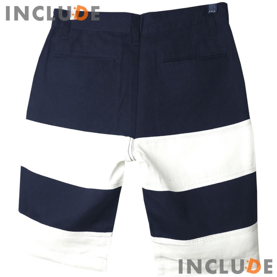 ボーダー ショートパンツ ハーフパンツ メンズ 鹿の子 パッチワーク 父の日 ジャカード ネイビー ホワイト S M L XL |  | 02