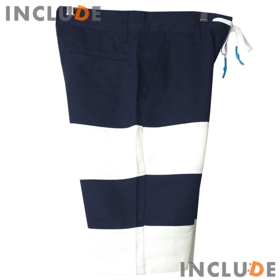 ボーダー ショートパンツ ハーフパンツ メンズ 鹿の子 パッチワーク 父の日 ジャカード ネイビー ホワイト S M L XL |  | 04
