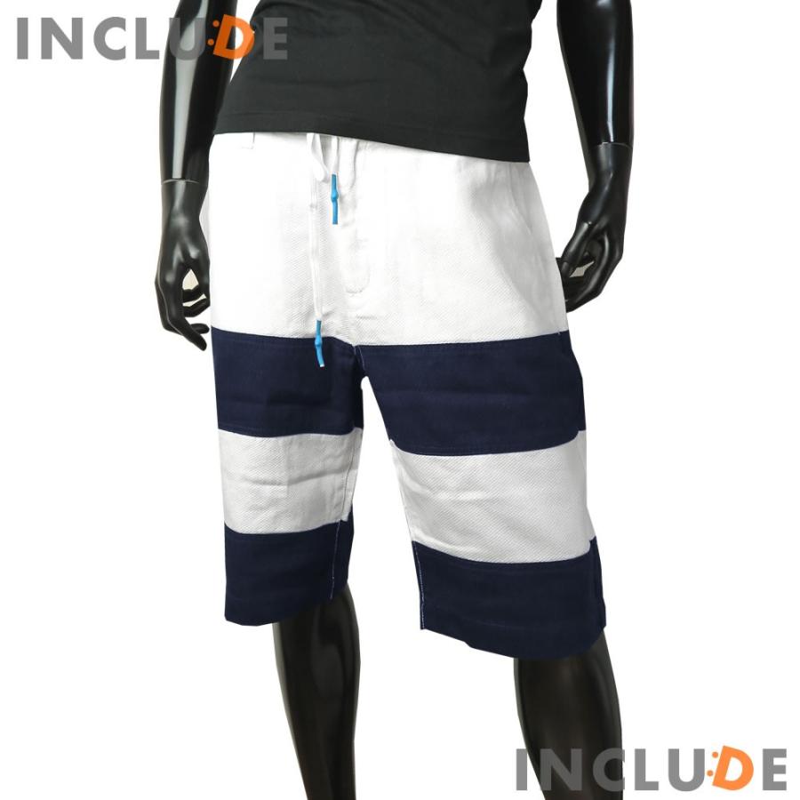 ボーダー ショートパンツ ハーフパンツ メンズ 鹿の子 パッチワーク 父の日 ジャカード ネイビー ホワイト S M L XL |  | 07