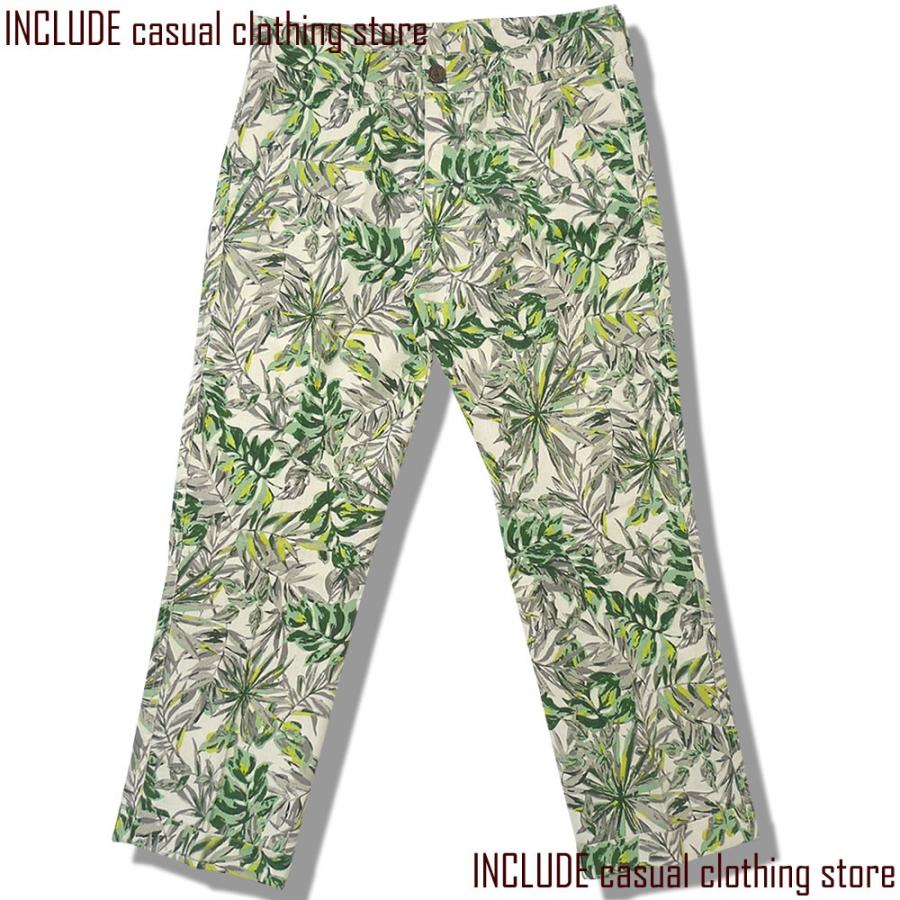 クロップド 花柄 総柄 パンツ はんぱ丈 リゾート メンズ アンクルパンツ |  | 01