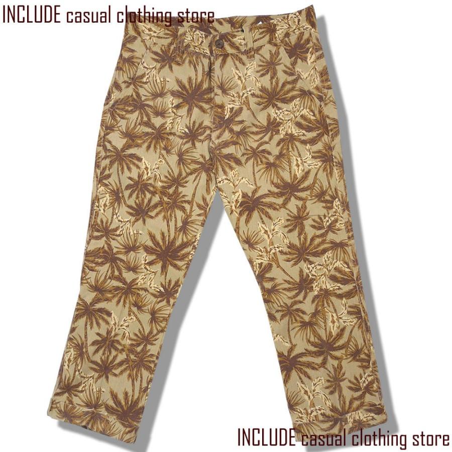 クロップド 花柄 総柄 パンツ はんぱ丈 リゾート メンズ アンクルパンツ |  | 03