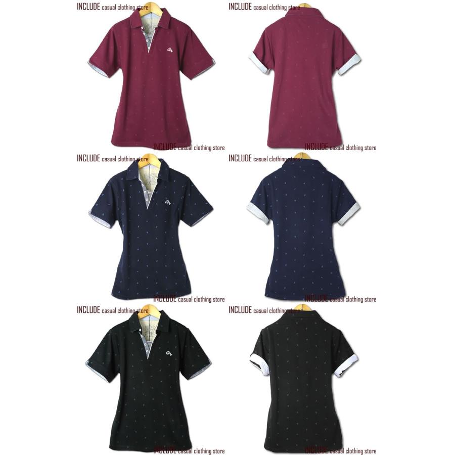 鹿の子 スキッパー 半袖ポロシャツ イルカ ペンギン クジラ 総柄 マリン ボーダー カジュアル 鹿の子ポロ 半袖ポロ M L |  | 04