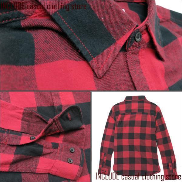 新品 ネルシャツ フランネルシャツ チェックネルシャツ M 赤黒 送料込