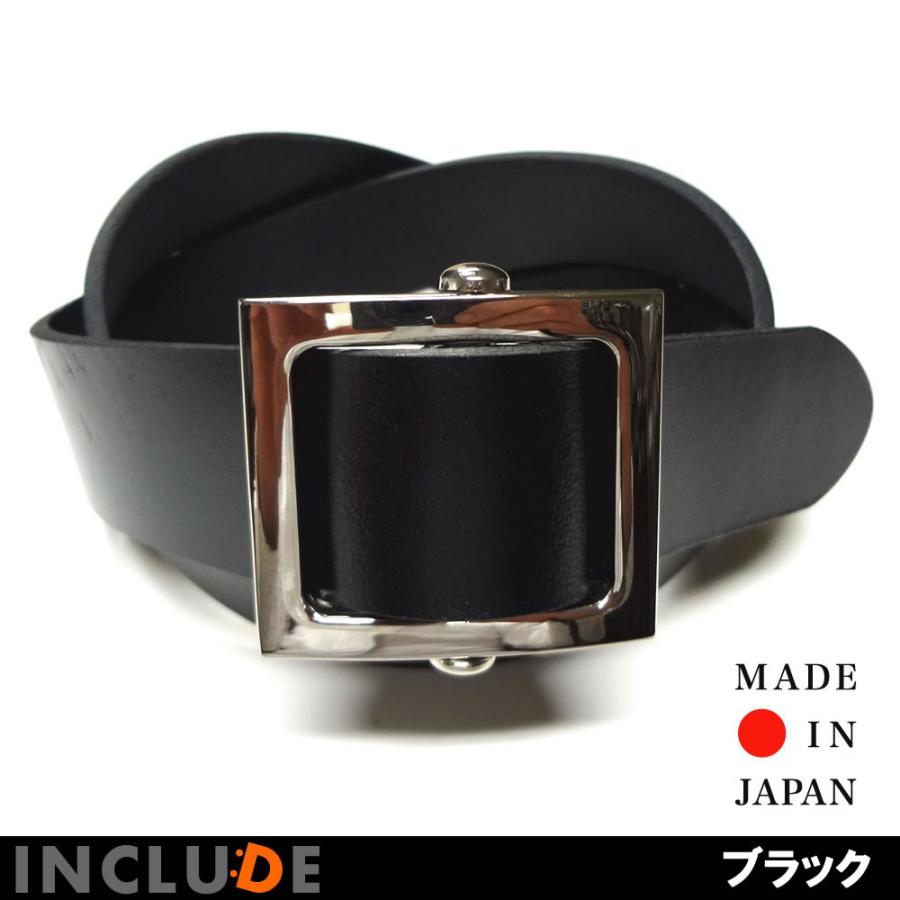 日本製 スライダーバックル ベルト 肉厚 牛革 サイズ調整不可 国産品 全3カラー メンズ |  | 05
