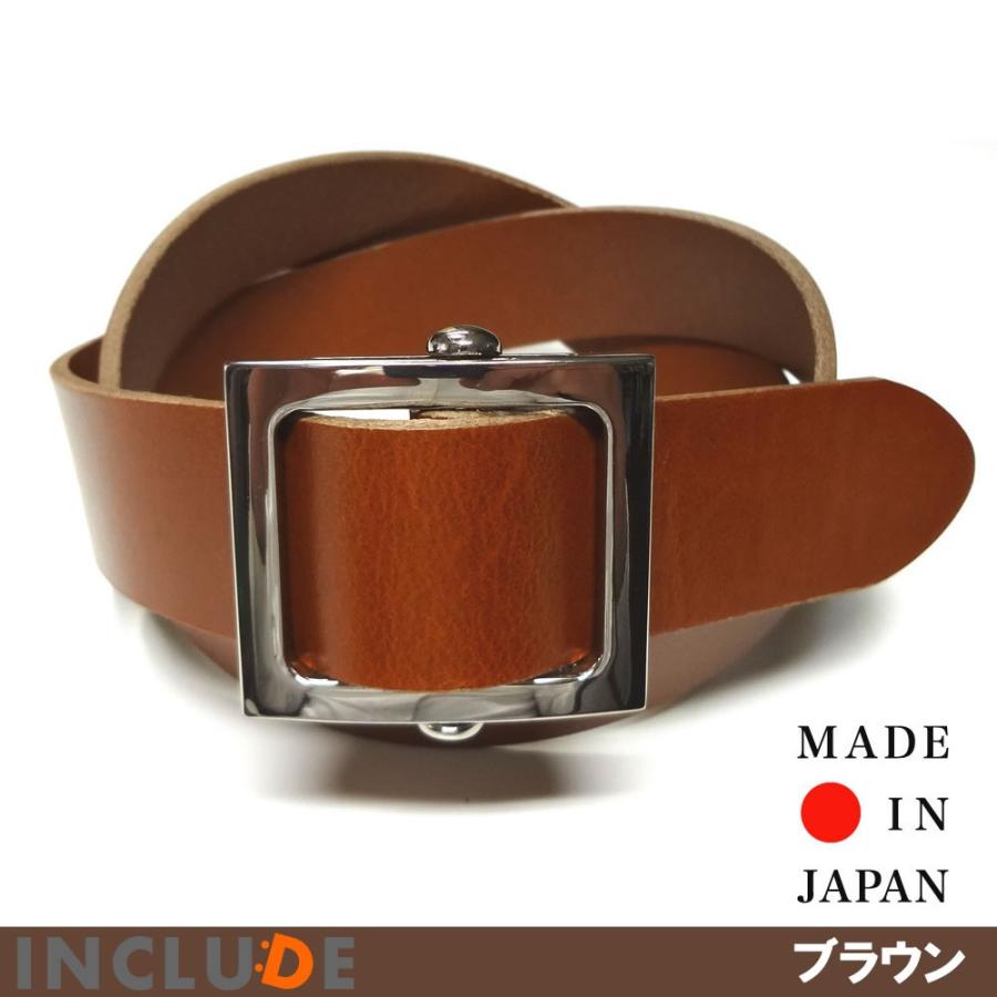 日本製 スライダーバックル ベルト 肉厚 牛革 サイズ調整不可 国産品 全3カラー メンズ |  | 07