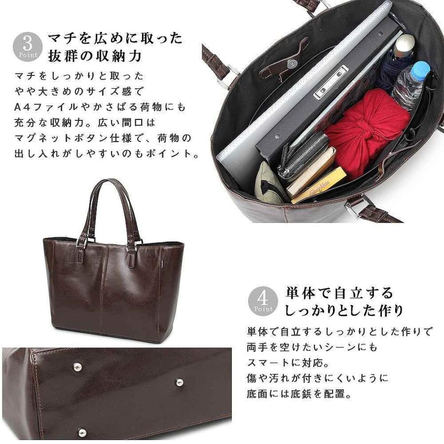 レザーバッグ トートバッグ スプリットレザー 牛床革 通勤 通学 A4 収納 肩掛け 機能的 ポケット ビジネス オフィス カジ |  | 11