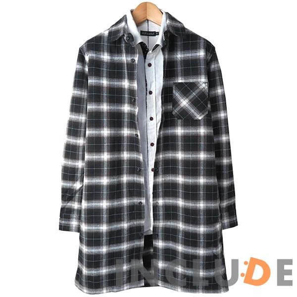 肉厚 裏起毛 オンブレ チェック ビエラ シャツコート 長袖シャツ ネルシャツ チェックシャツ オンブレ ロングシャツ メンズ |  | 01