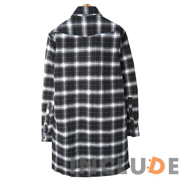 肉厚 裏起毛 オンブレ チェック ビエラ シャツコート 長袖シャツ ネルシャツ チェックシャツ オンブレ ロングシャツ メンズ |  | 02