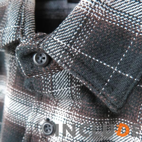 肉厚 裏起毛 オンブレ チェック ビエラ シャツコート 長袖シャツ ネルシャツ チェックシャツ オンブレ ロングシャツ メンズ |  | 03