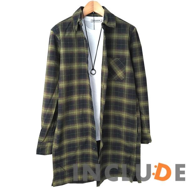 肉厚 裏起毛 オンブレ チェック ビエラ シャツコート 長袖シャツ ネルシャツ チェックシャツ オンブレ ロングシャツ メンズ |  | 04