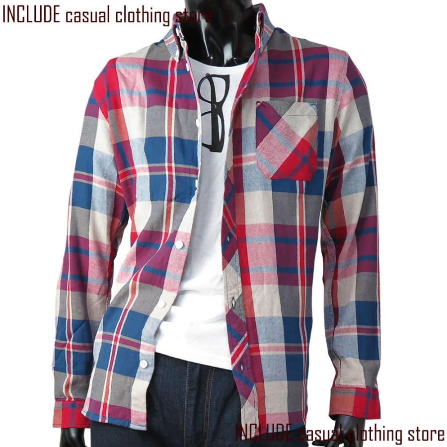 ツイルシャツ 綾織り チェックシャツ ボタンダウン 長袖シャツ メンズ |  | 01