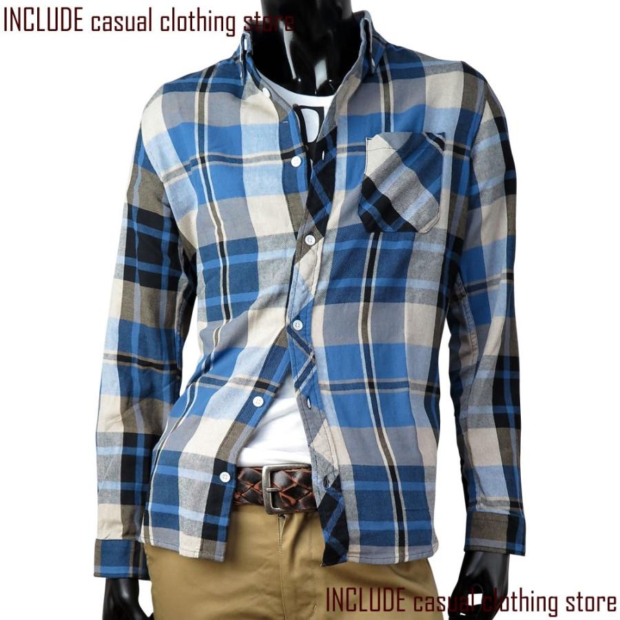 ツイルシャツ 綾織り チェックシャツ ボタンダウン 長袖シャツ メンズ |  | 02